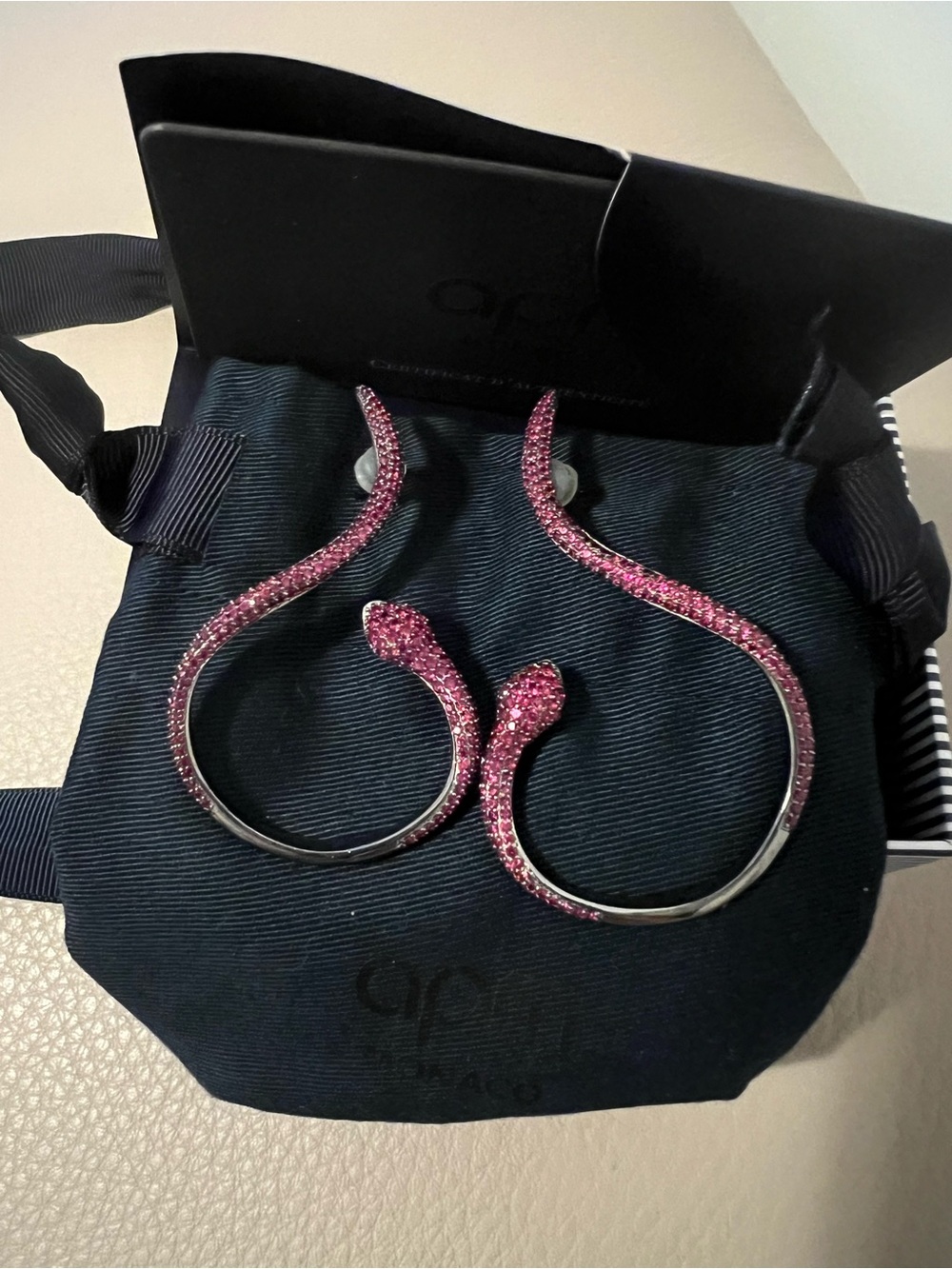 Sparkling Pink Crystal Loop Earrings by Unbranded